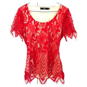 BKE Lacy Open Back Boho Shirt